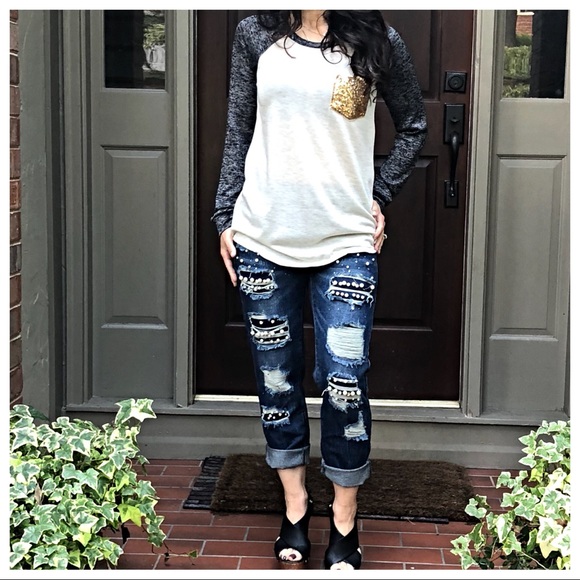 ✨LAST ONE✨Raglan sequins pocket long sleeves top - Picture 6 of 7